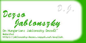 dezso jablonszky business card